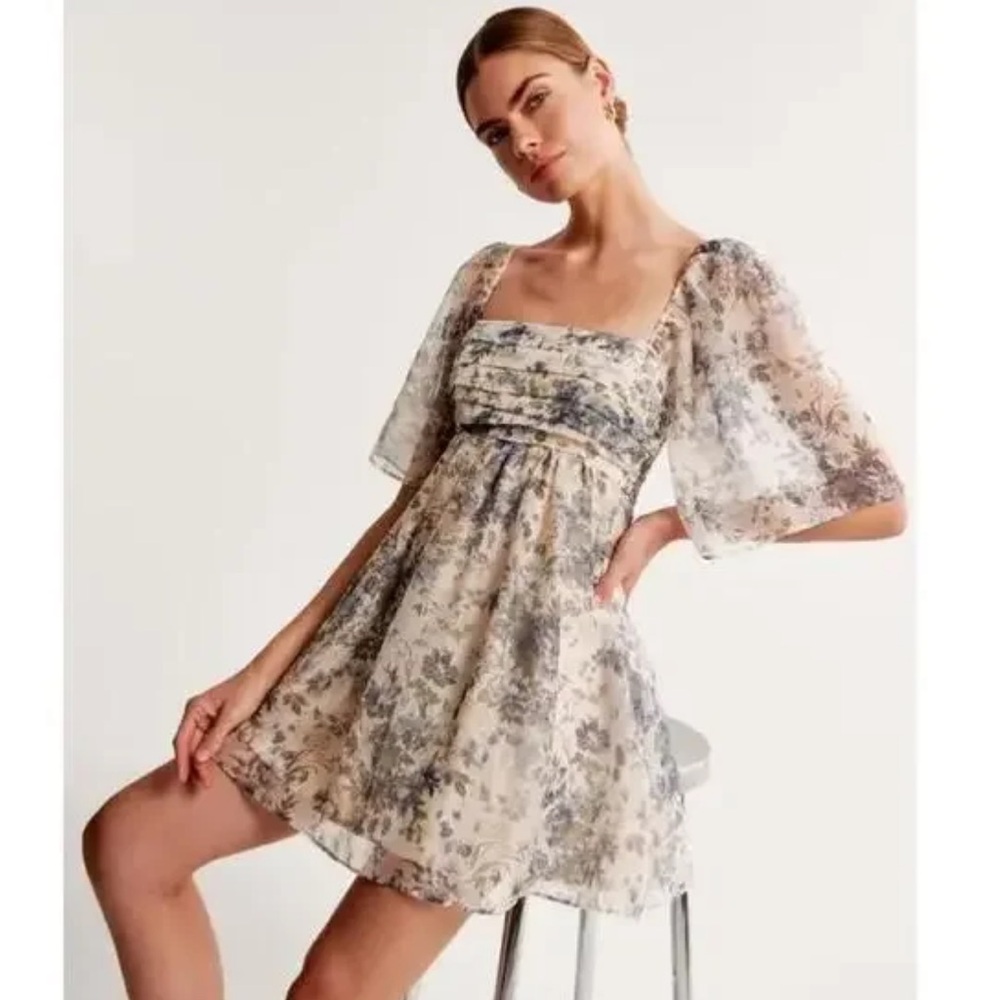 Abercrombie & Fitch Emerson Angel Sleeve Floral Babydoll Dress size XL